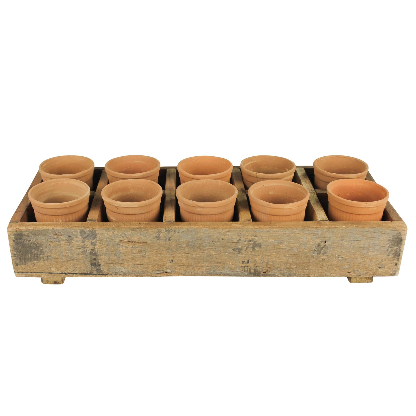 Campo Wood Caddy with 10 Clay Cups
