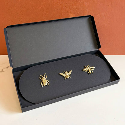 Golden Embroidered Brooches