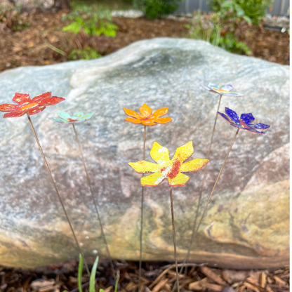 Medium Copper Enamel Flowers
