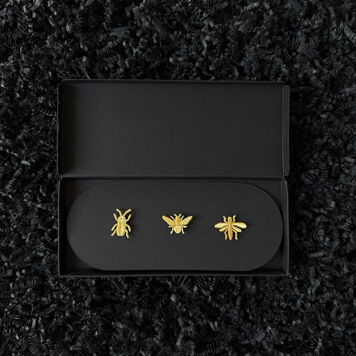 Golden Embroidered Brooches