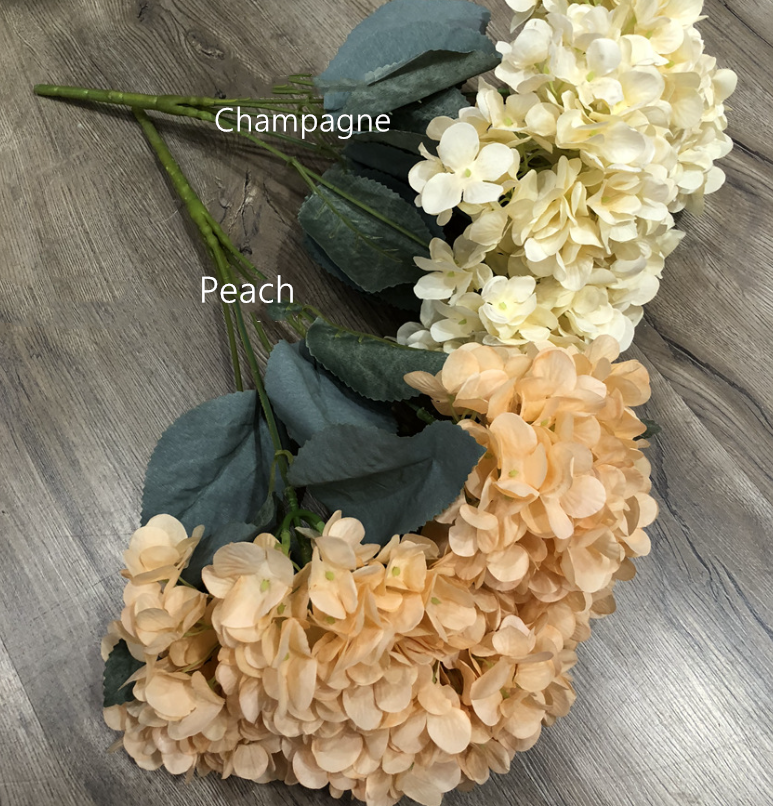 18" Super Soft Silk Hydrangea Artificial Flower YellowOrange