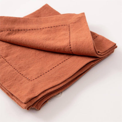 Napkin - Stonewashed Linen Blend, Rust