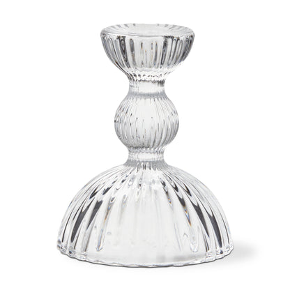 Clear Soda Lime Glass Ella Small Taper Candle Holder