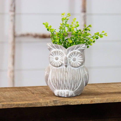 Cement Owl Planter