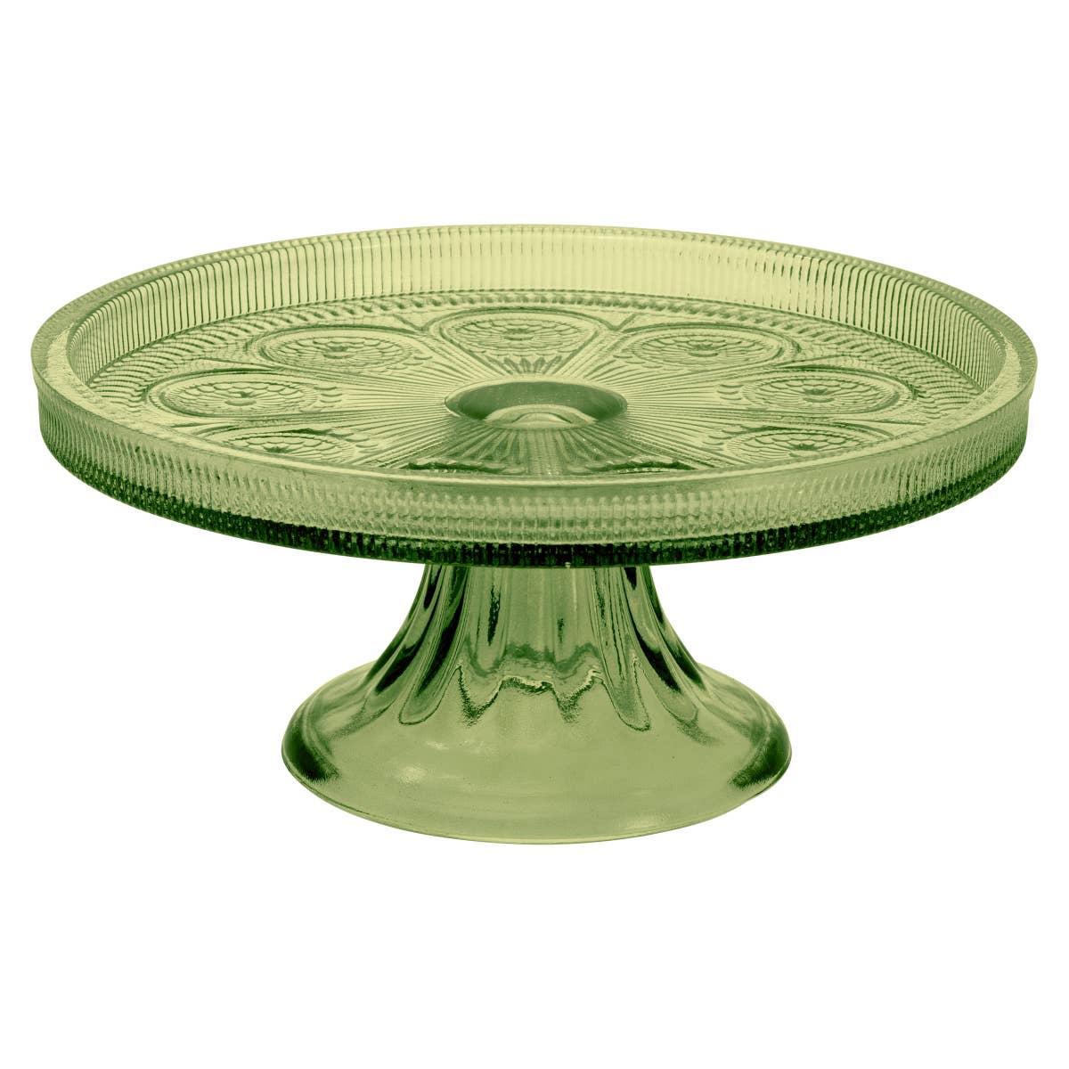 8.25" Round Olive Codi Glass Cake Stand