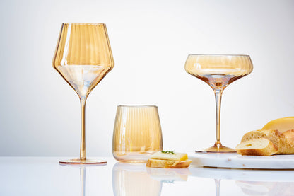 Chelsea Optic Wine Glass Amber Glass Everyday
