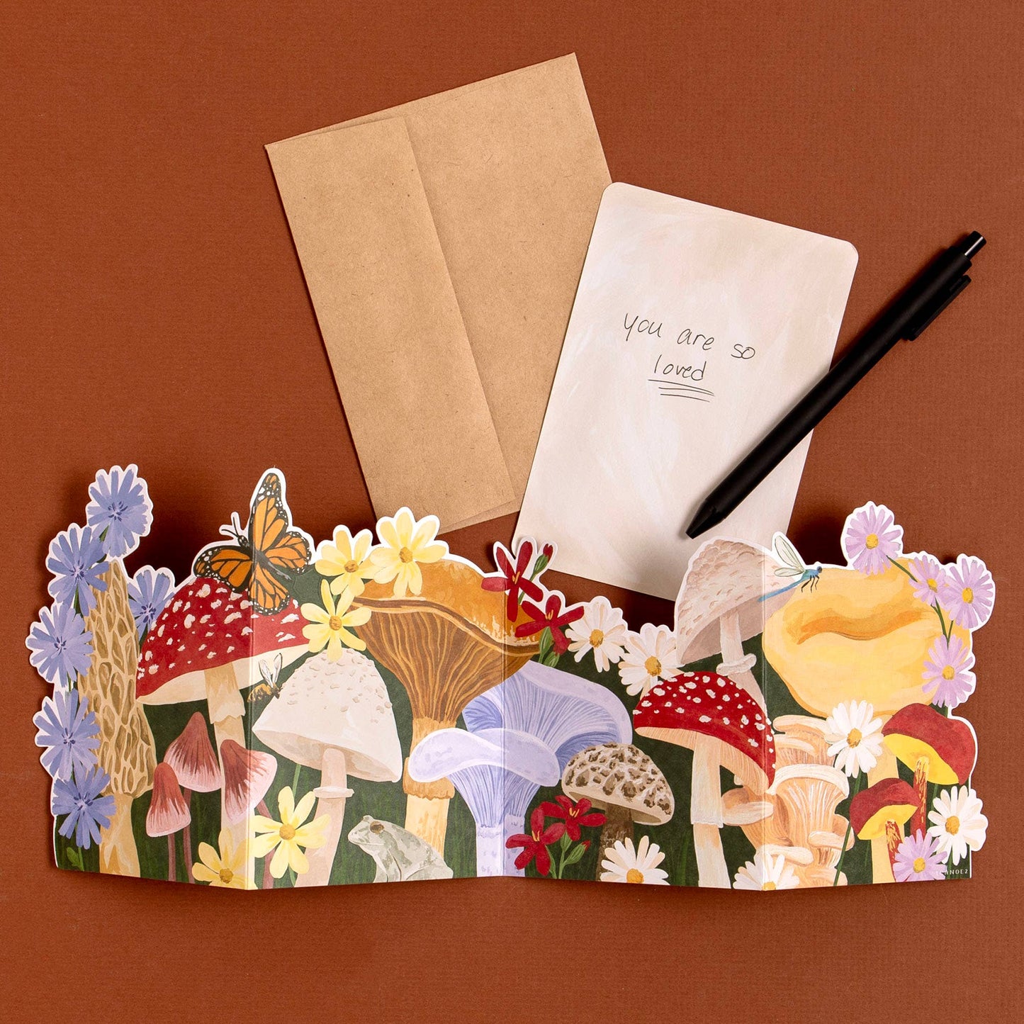 Forest Floor Mushrooms Accordion Greeting Card