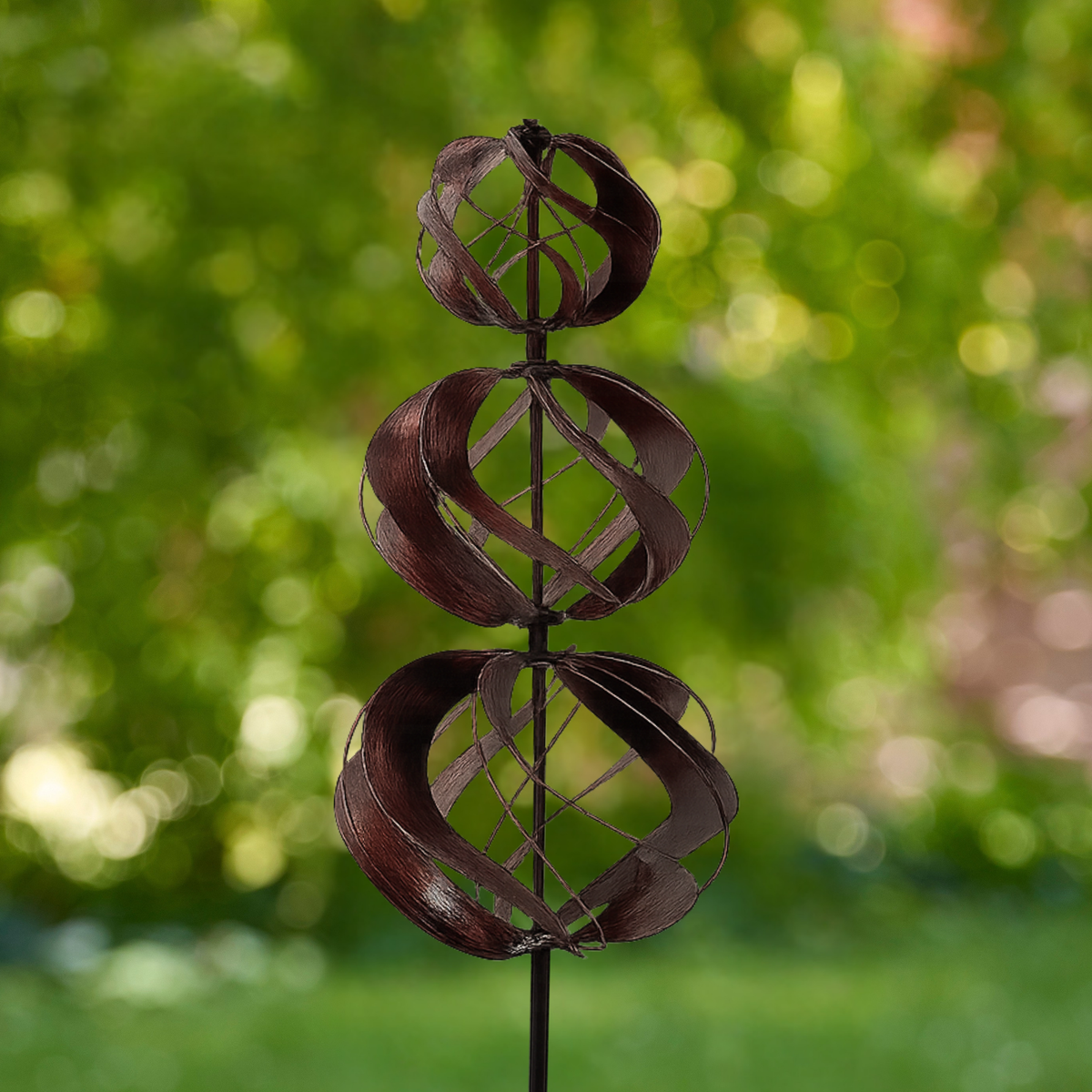 Spring Powered Spinner Vertical Triple Wind Spinner - Brushed Bronze โ Mandy Spring Farm ...