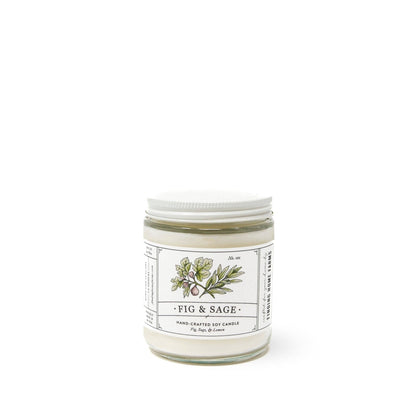 Soy Candle, Fig & Sage, Herbal Scent, Year Round Scent