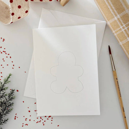 Gingerbread paintable watercolor notecard set