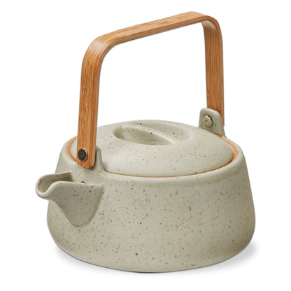 Speckle Glaze Teapot Taupe Porcelain
