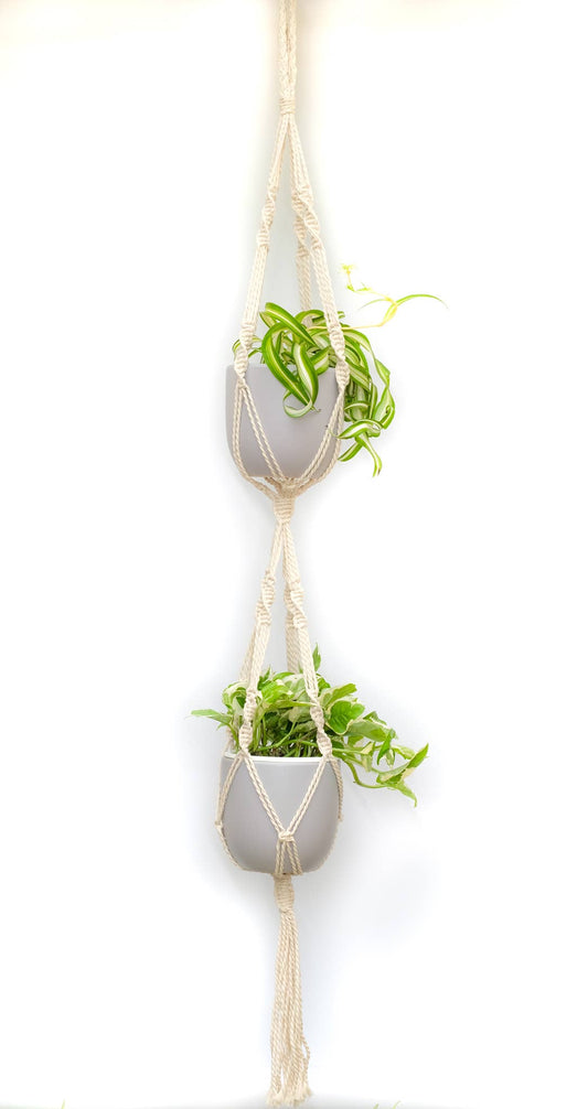 Double Macrame Pot Hanger (41 inch)