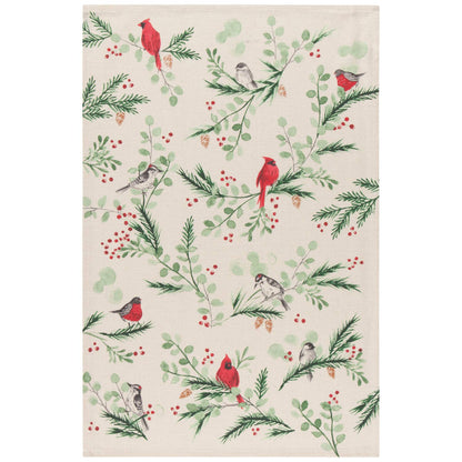 Forest Birds Christmas Dishtowel