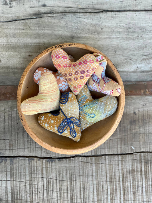 Neutral Print Mini Lavender Heart Sachets