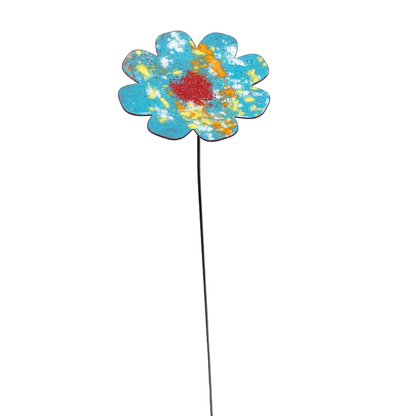 Large Copper Enamel Flowers