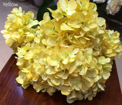 18" Super Soft Silk Hydrangea Artificial Flower YellowOrange