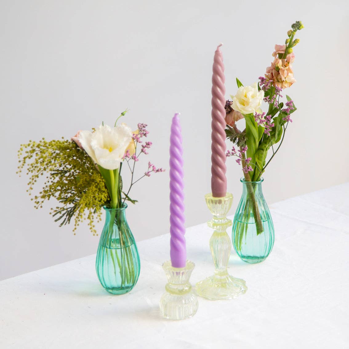 Green Glass Candle Holder | Home Decor |