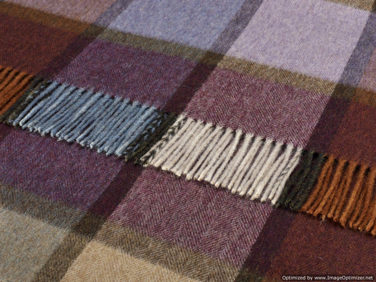 Pateley Damson Throw and Pillow - Merino Lambswool,