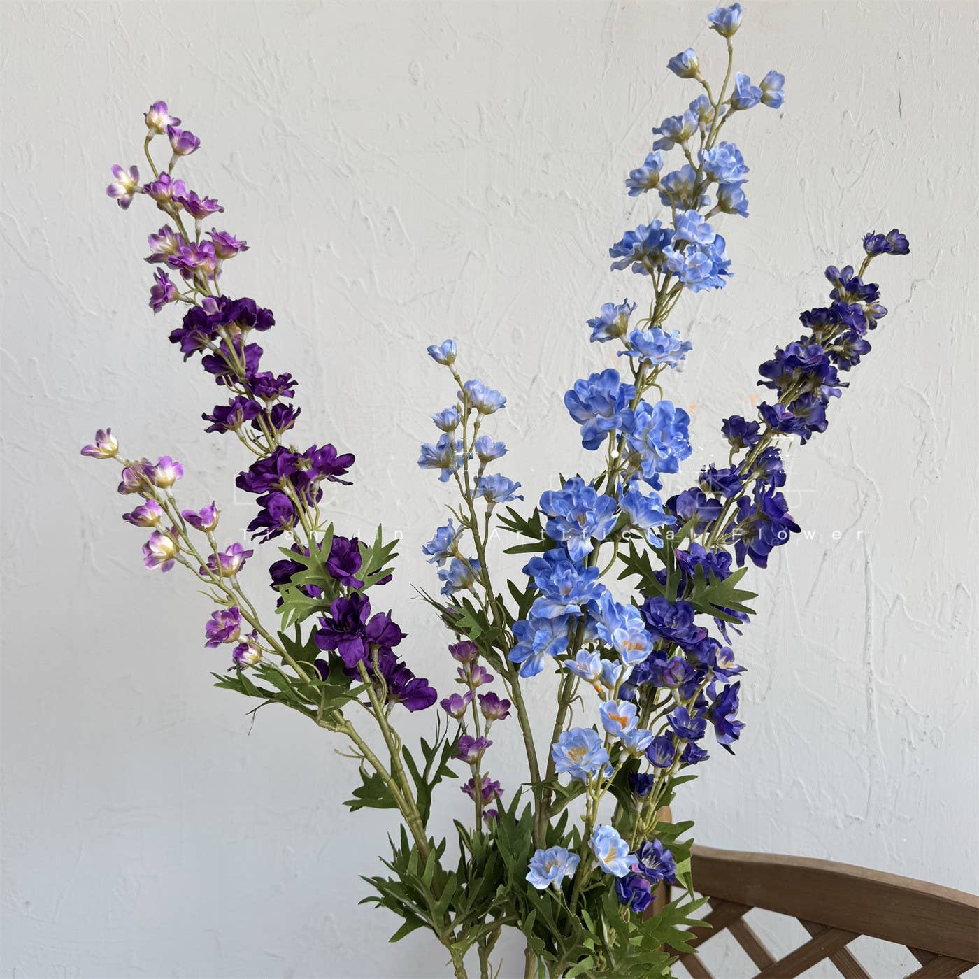 35''T Silk Faux Delphinium Flower Stem, Spring/Summer Flower
