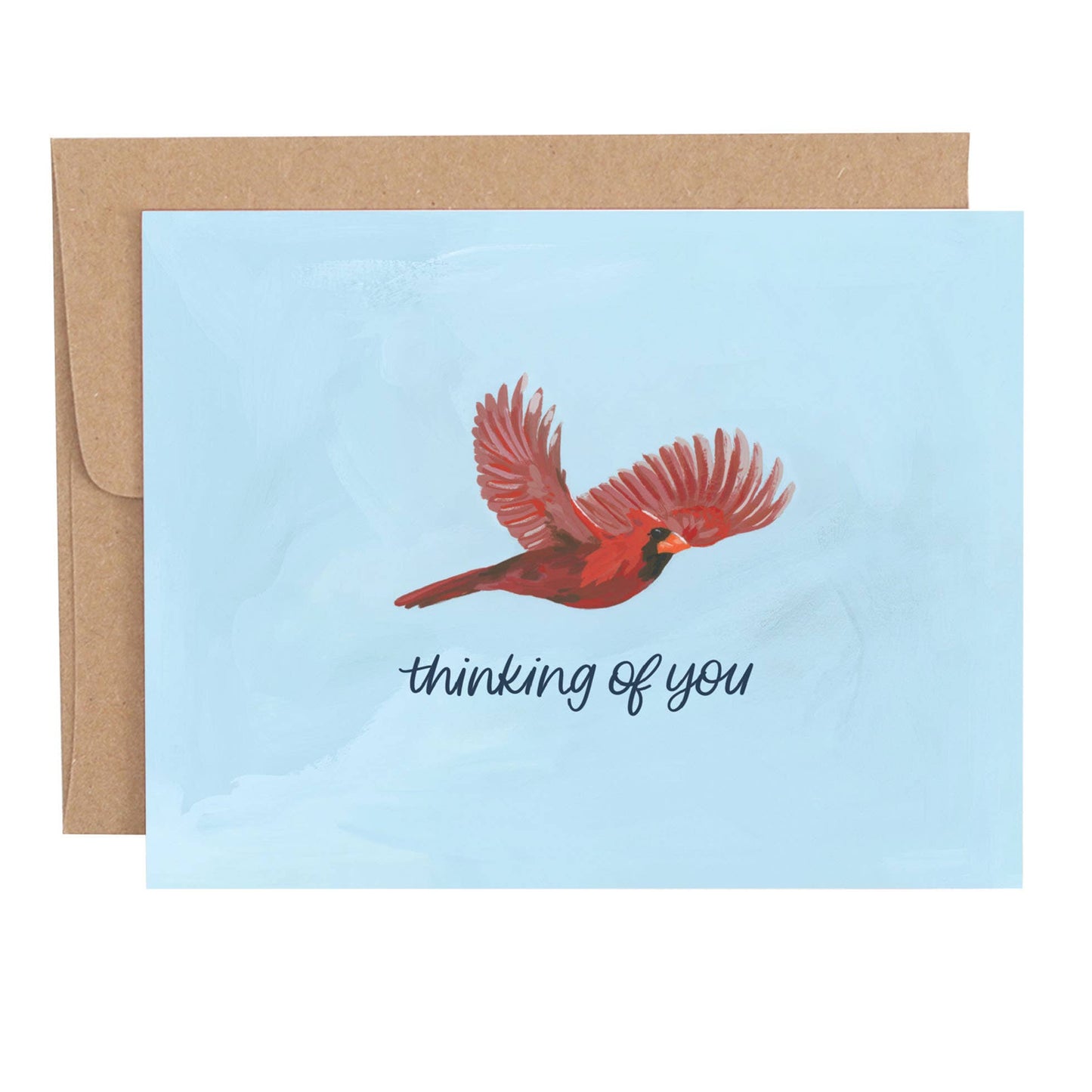 Thinking Of You Cardinal Bird Sympathy Greeting Card