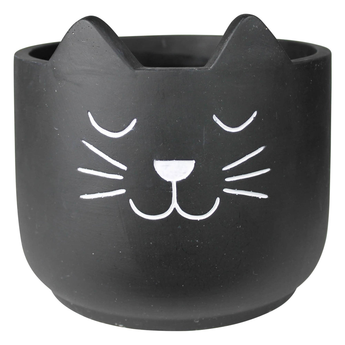 Cement Cat Cachepot Large