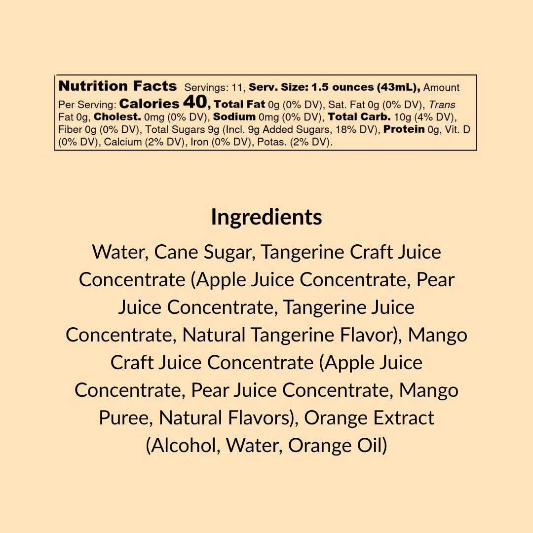 Mimosa Mixer w/ Tangerine & Mango for Cocktails and Mocktails, 16 fl oz