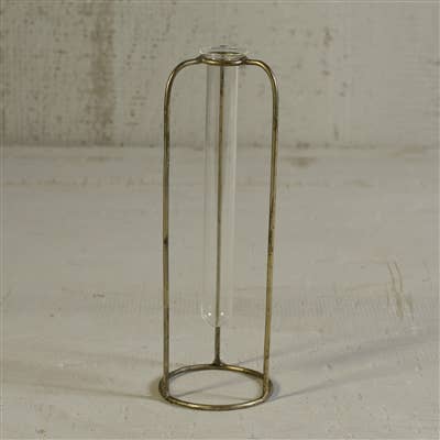 Archer Bud Vase, Glass and Metal