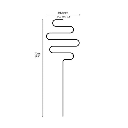 Golden plant stake from metal - Squiggle