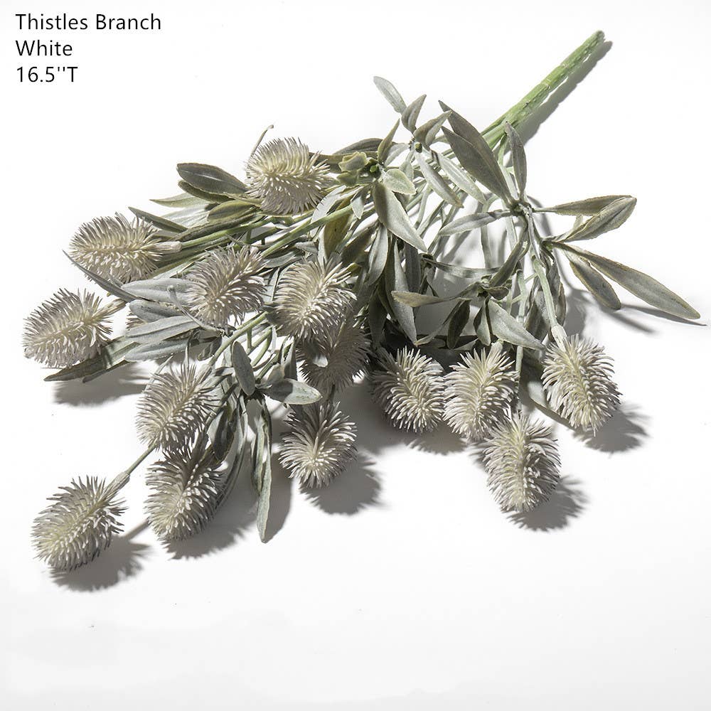 Faux Thistles/Pine/Monstera leaves, Autumn Leaves Branches