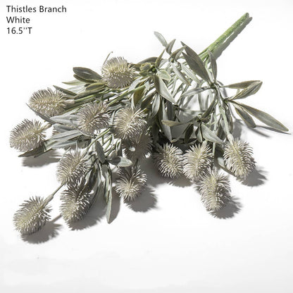 Faux Thistles/Pine/Monstera leaves, Autumn Leaves Branches