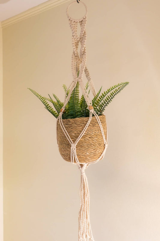 Macrame Cotton Plant Hanger (43inch)