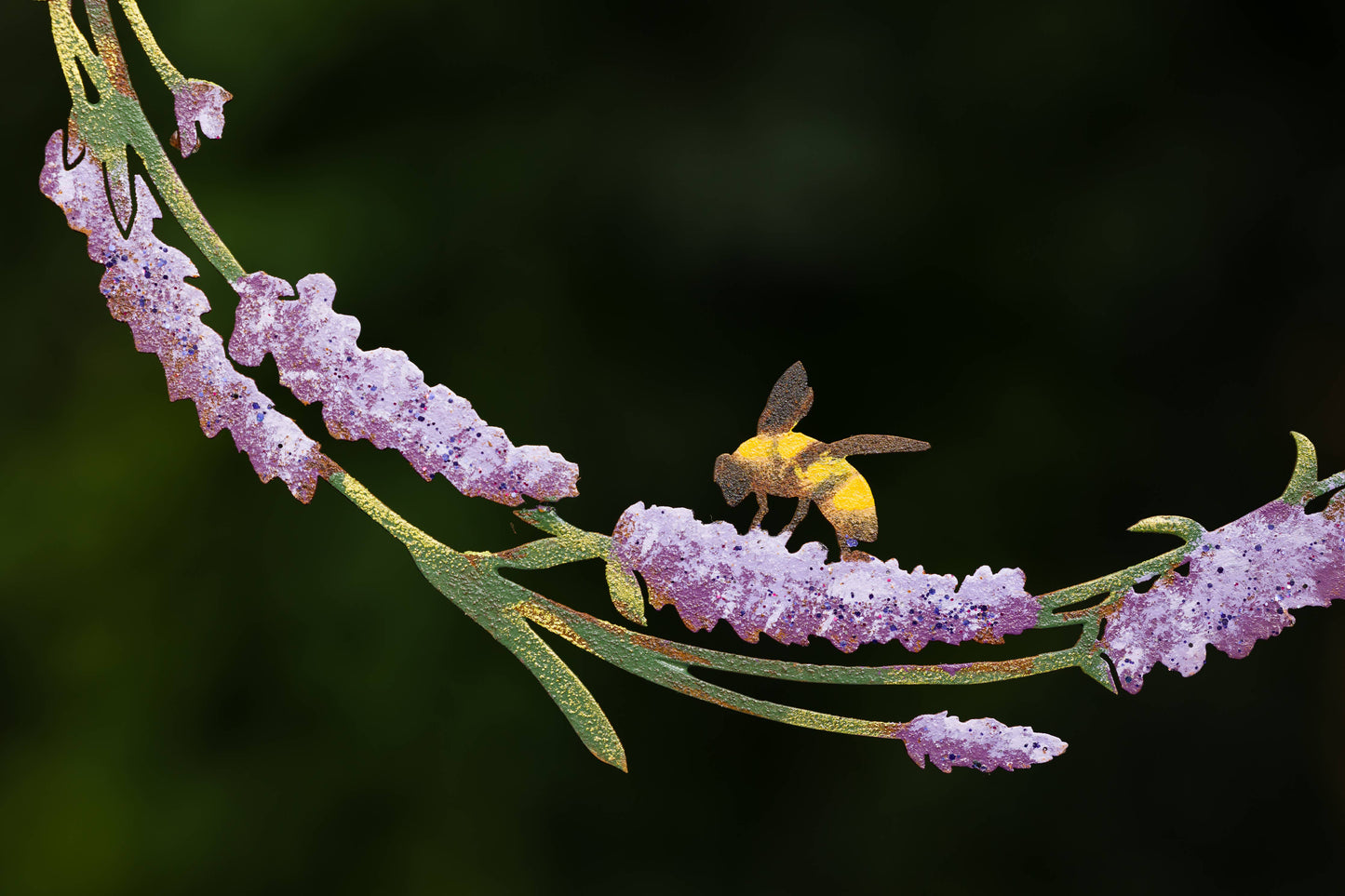 Lavender & Bee Wreath -Painted