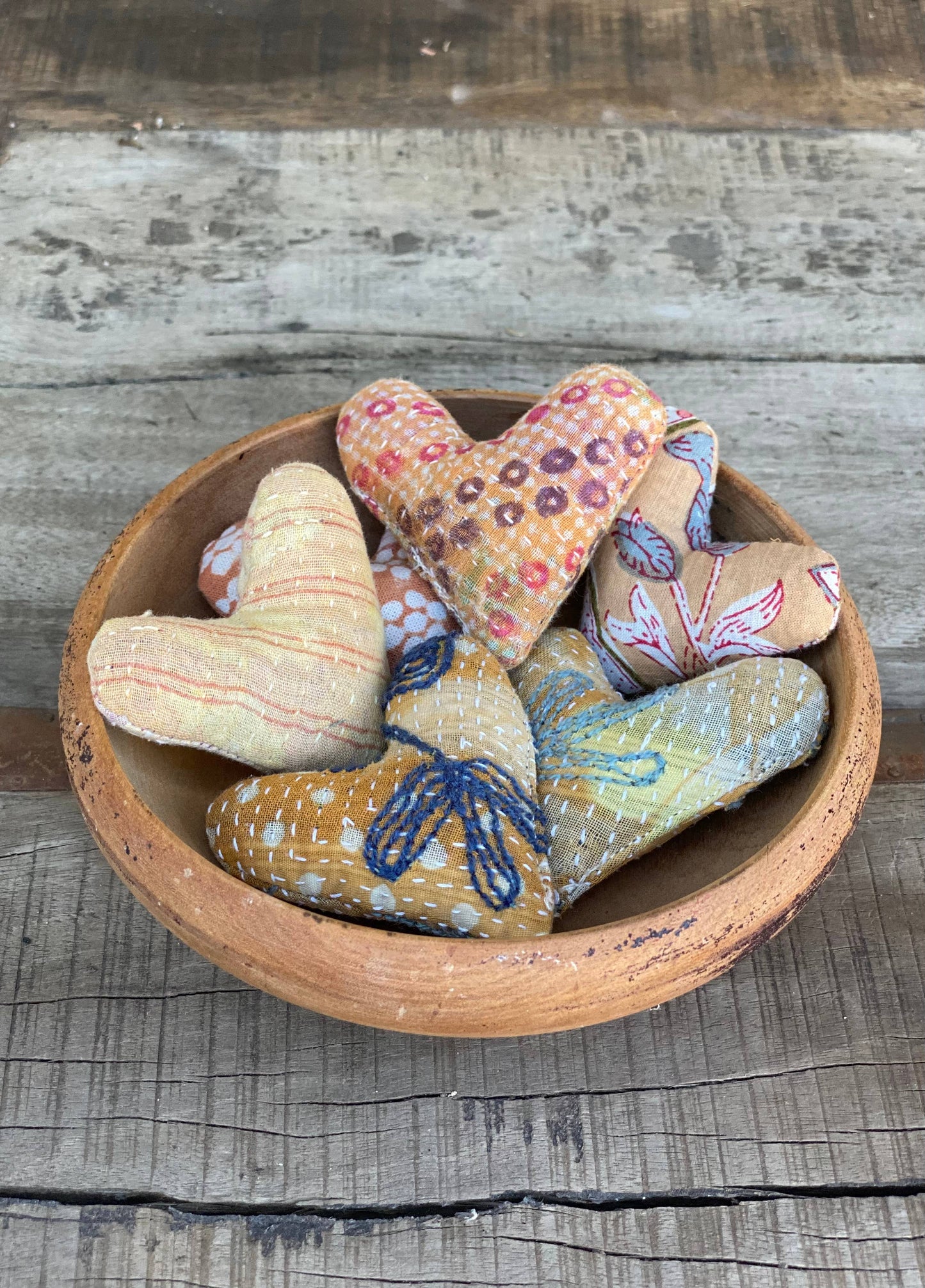 Neutral Print Mini Lavender Heart Sachets