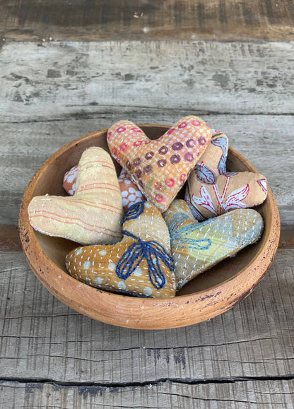 Neutral Print Mini Lavender Heart Sachets