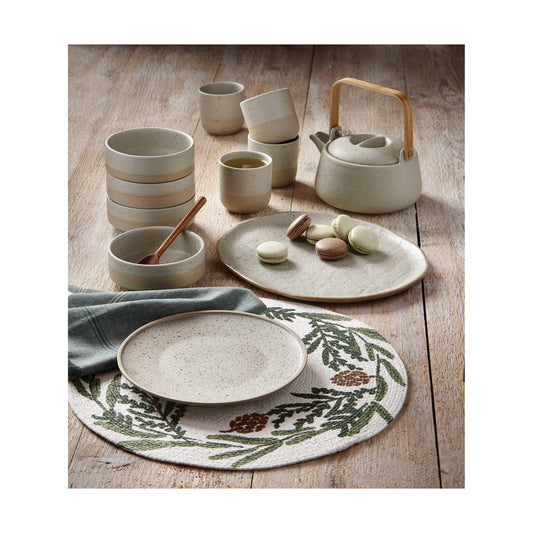 Speckle Glaze Teapot Taupe Porcelain