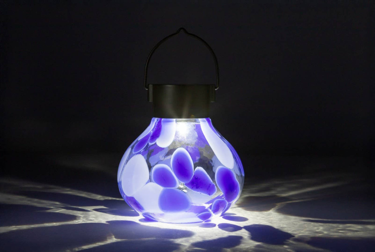 'Periwinkle' Tea Lantern - Glass Outdoor Solar Lantern