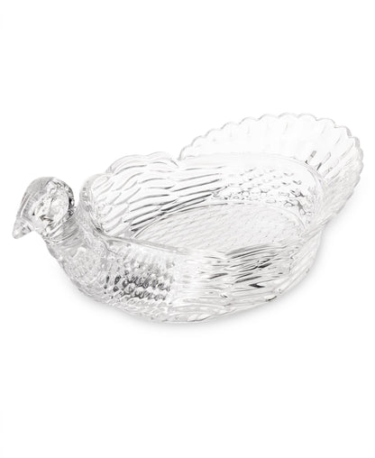 Harvest Turkey Crystal Serving Platter