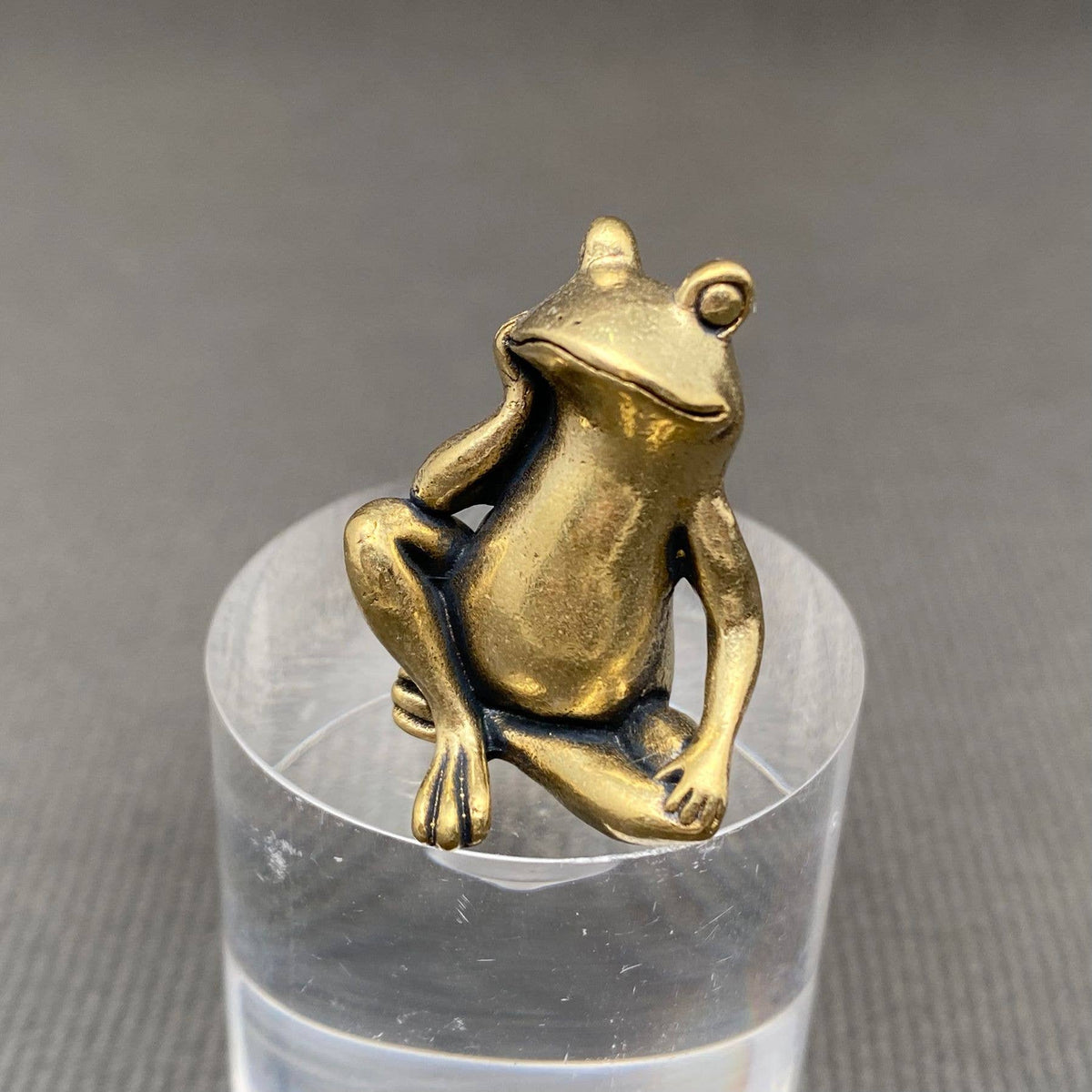 Brass Sitting Frog Crafts Desktop Ornaments Decoration
