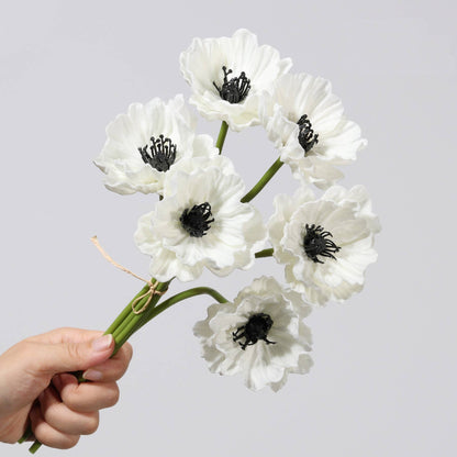 12''T PU Real Touch Poppy Bunch, Fall Color Poppy Flowers