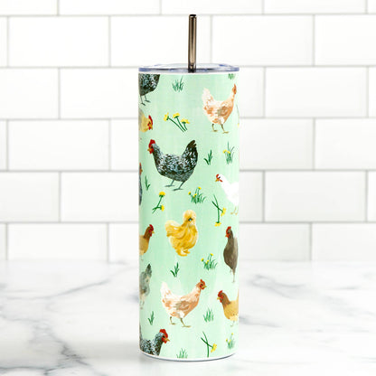 Chicken Meadows 20oz Stainless Steel Skinny Tumbler