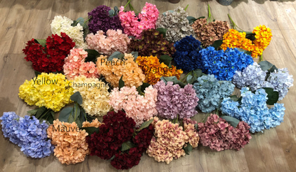 18" Super Soft Silk Hydrangea Artificial Flower YellowOrange
