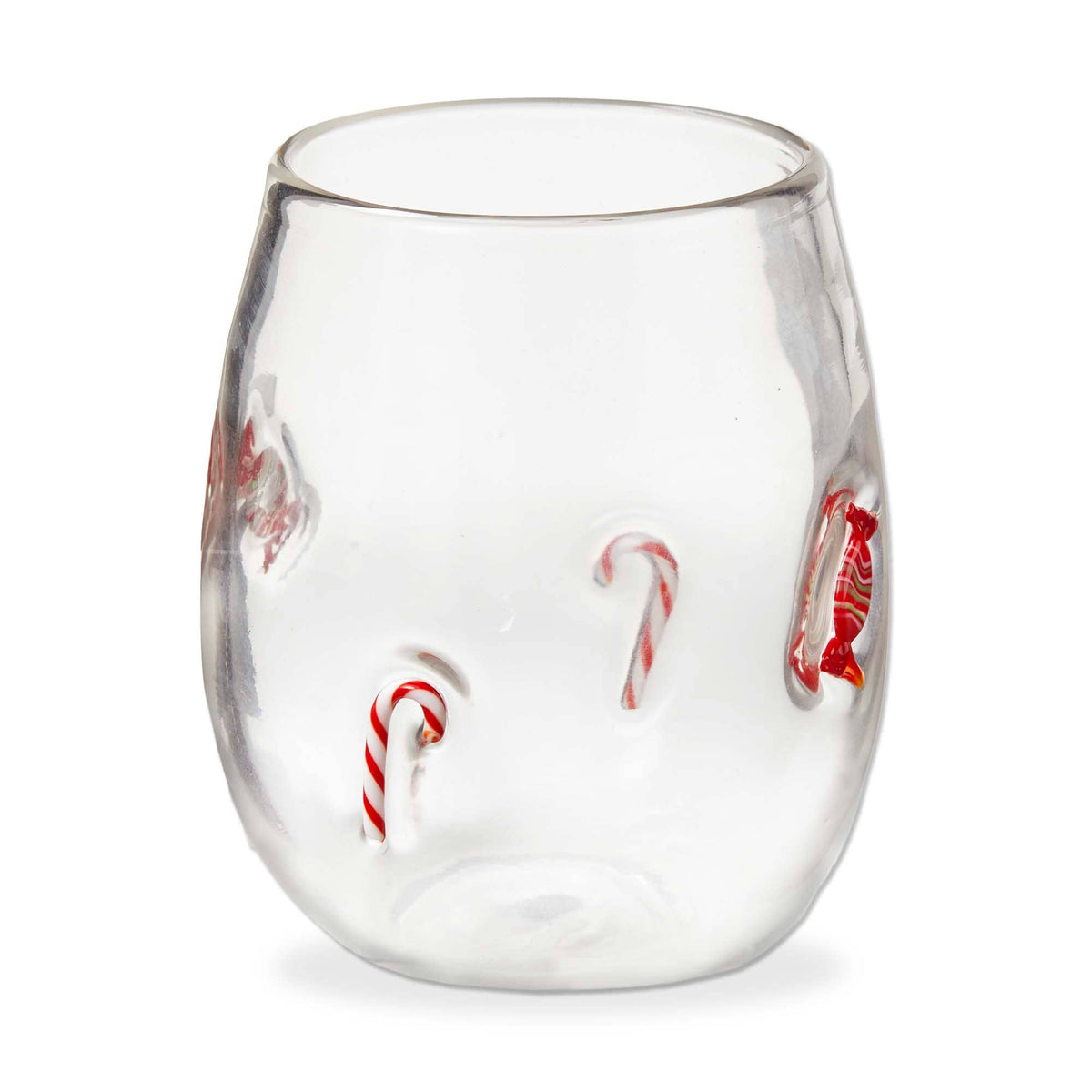 Candy Stemless Wine Glass Multi Christmas