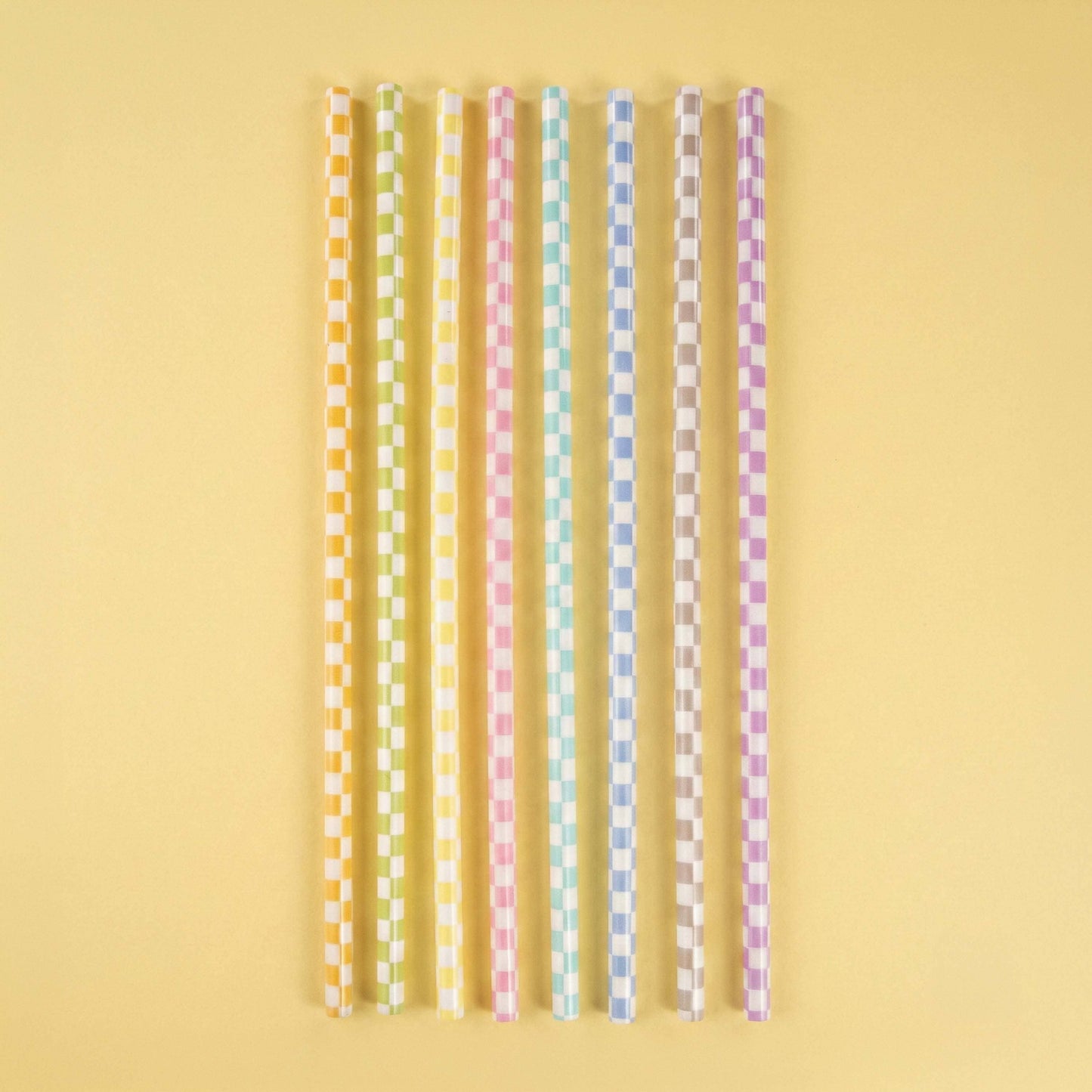 Checkered Reusable Straws - 24 Pack