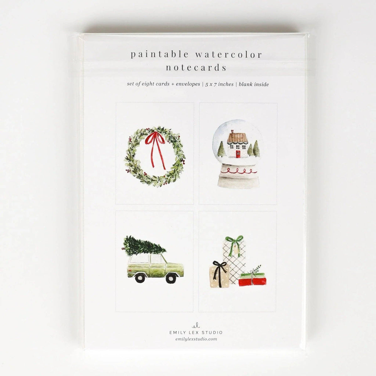 Christmas cheer paintable watercolor notecard set