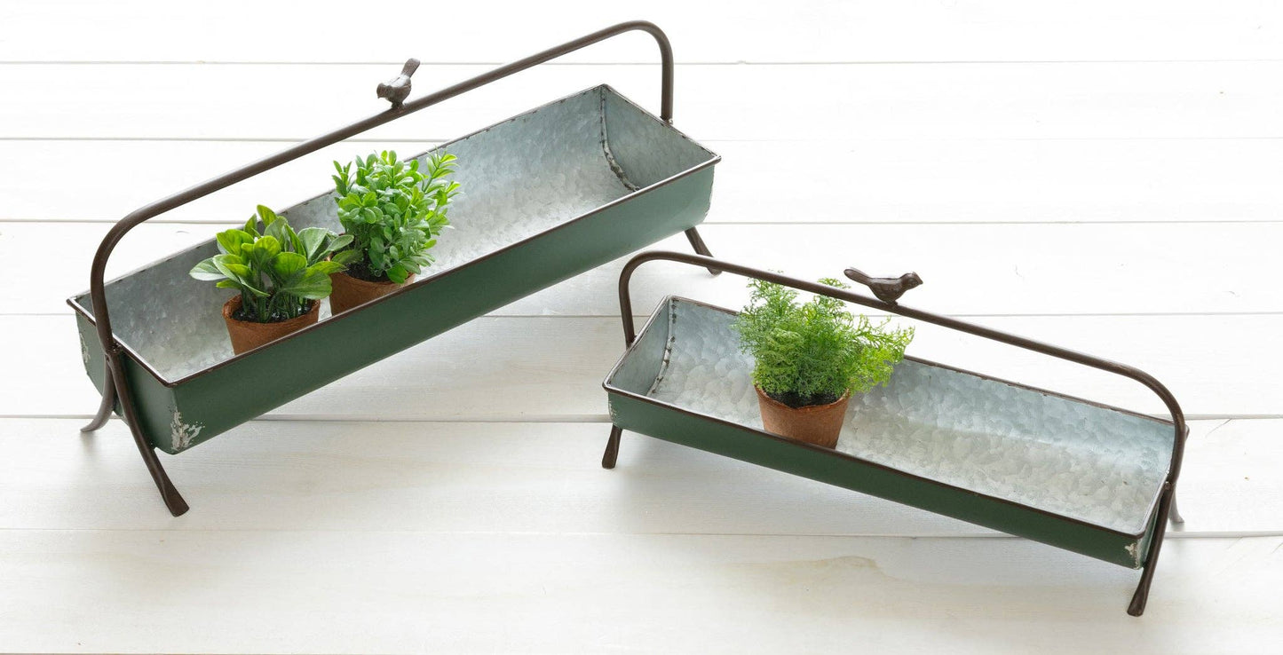 Green Trough Planters
