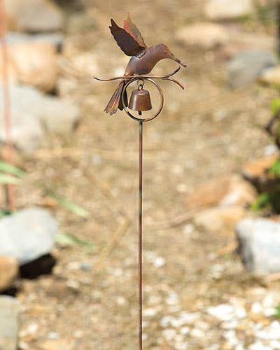 Flamed Hummingbird Garden Stake