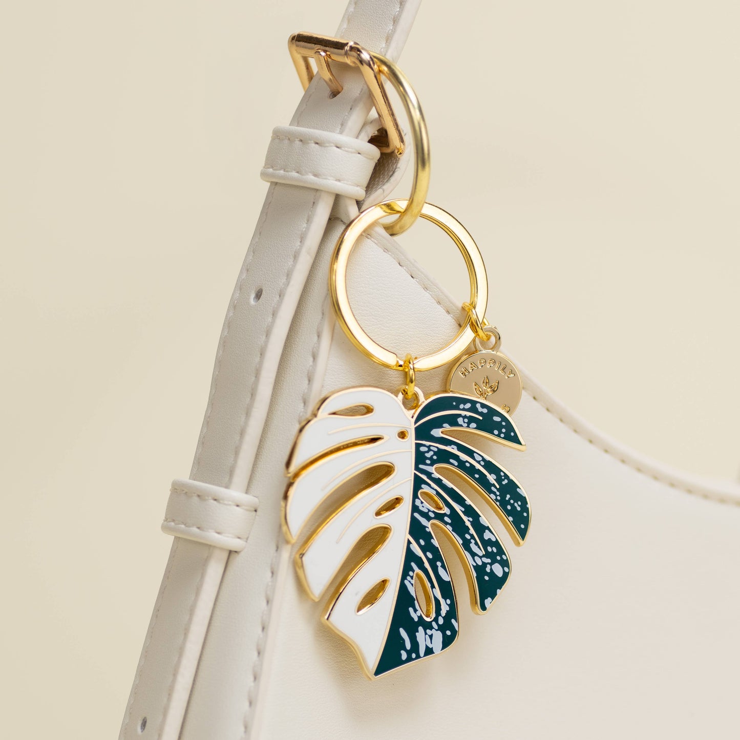 Monstera Albo Keychain & Bag Charm, Plant Lover Gift