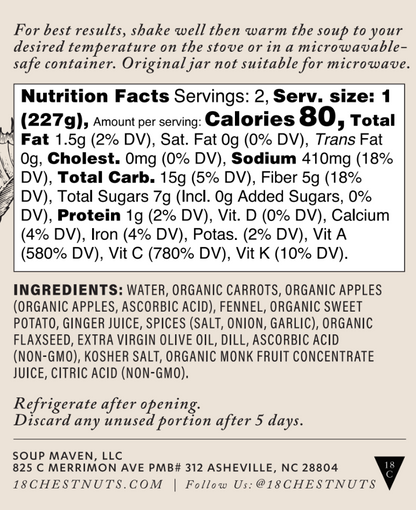 Carrot Ginger Dill Soup -16 Oz