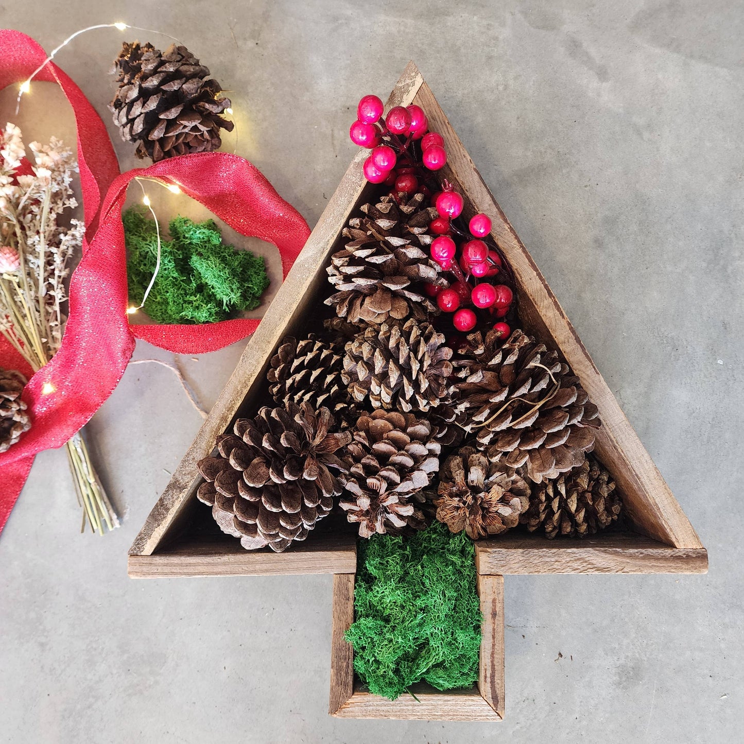 Christmas Tree Rustic Reclaimed Wood Planter / Tray