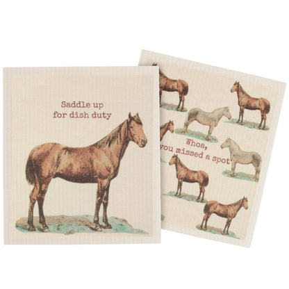 Saddle Up For Dish Duty Swedish Cloth Set